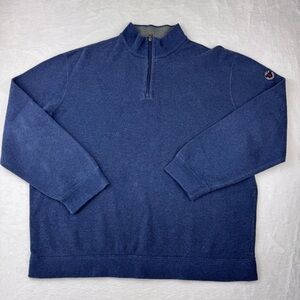 Polo Ralph Lauren reversible quarter zipper sweatshirt in blue and gray. Size XL